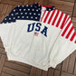 USA Stars & Stripes Graphic Sweater | Size XX-Large | Vintage 1990s American Flag White Sweatshirt | Made in USA | Free Shipping to America|