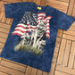 Wolf & The American Flag Graphic Tee | Size Large | Vintage 2000s Promotional Animal Blue T-Shirt | The Mountain | Free Shipping to USA|