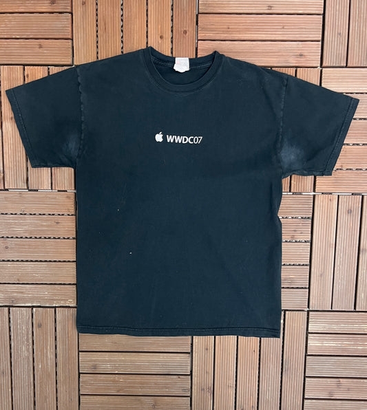 Apple Worldwide Developers Conference 2007 Graphic Tee | Size Large | Vintage 2000s Promotional Company Black T-Shirt |