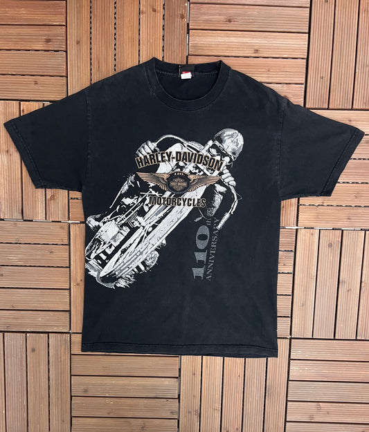 Harley Davidson Brisbane, Australia Graphic Tee | Size Large | Vintage 2000s Motorcycle Biker Black T-Shirt |Free Shipping to USA|