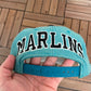Florida Marlins Embroidered Graphic Hat | Snap Back | Vintage 1990s American Needle MLB Baseball Blue Cap |