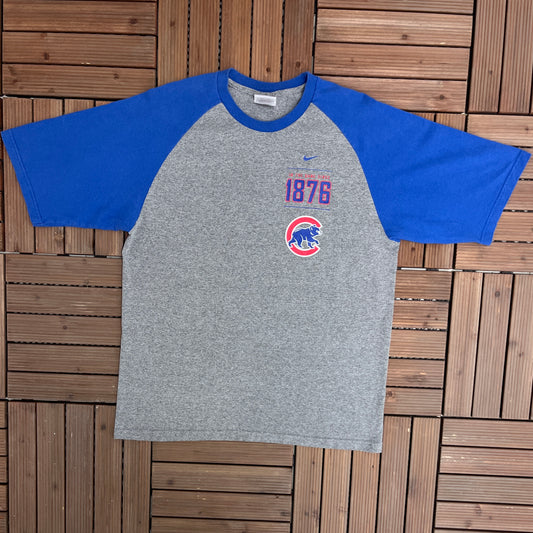 Chicago Cubs Since 1876 Graphic Tee | Size Large | Vintage 2000s Nike Branded MLB Baseball Grey T-Shirt | Free Shipping to USA |