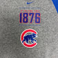 Chicago Cubs Since 1876 Graphic Tee | Size Large | Vintage 2000s Nike Branded MLB Baseball Grey T-Shirt | Free Shipping to USA |
