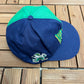 Notre Dame Fighting Irish Graphic Hat | Snap Back | Vintage 1990s College Sports Green & Blue Cap |