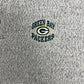 Green Bay Packers Embroidered Graphic Quarter Button Sweater | Size X-Large | Vintage 1990s NFL Football Grey Sweater |