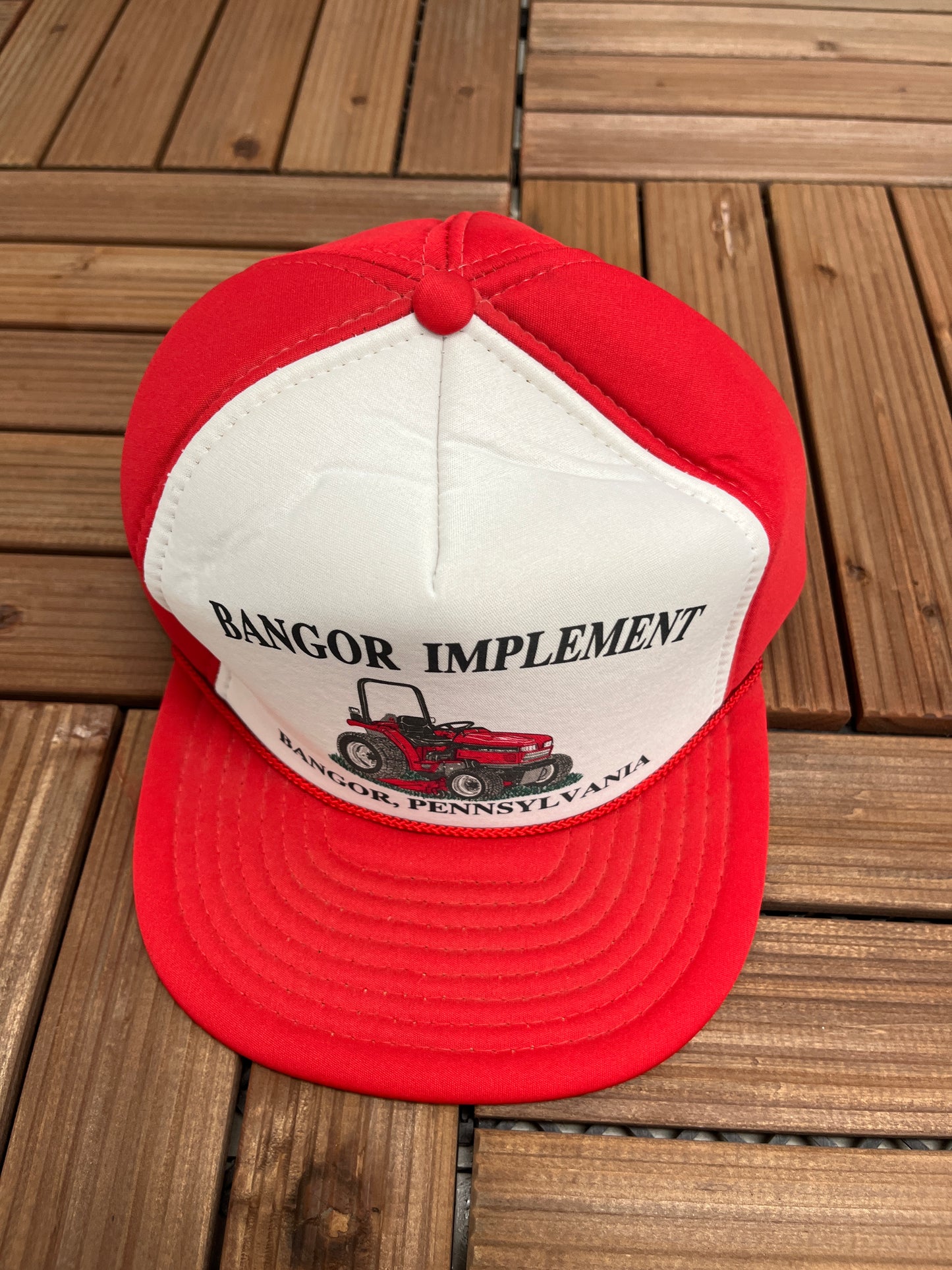 Bangor Implement Bangor, Pennsylvania Graphic Hat | Adjustable With Snap Back | Vintage 1990s Promotional Trucker Cap |Free Shipping to USA|