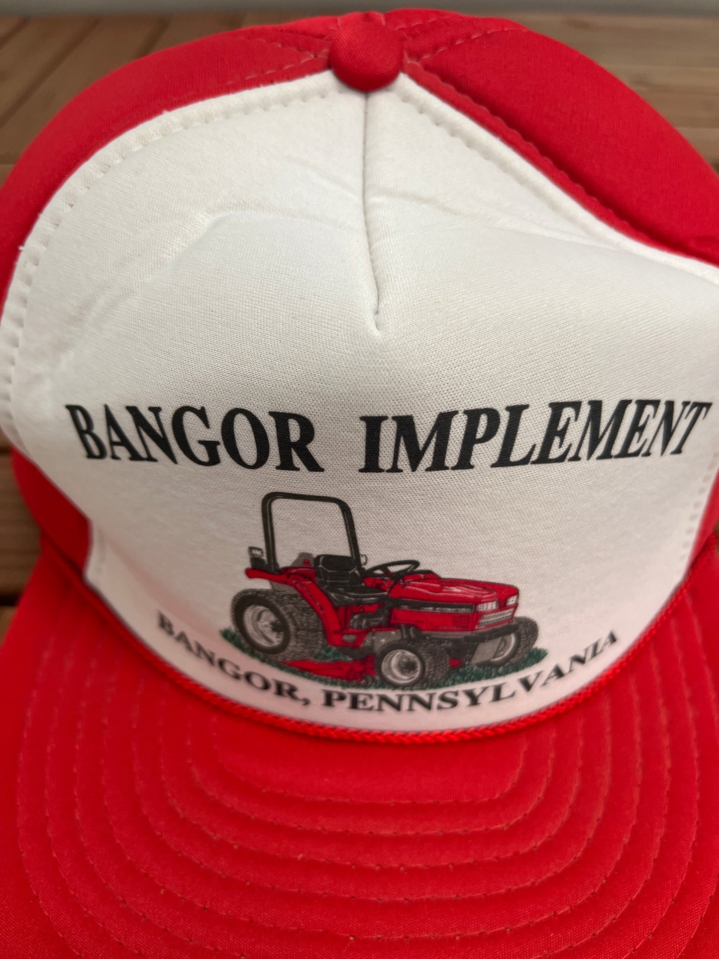 Bangor Implement Bangor, Pennsylvania Graphic Hat | Adjustable With Snap Back | Vintage 1990s Promotional Trucker Cap |Free Shipping to USA|