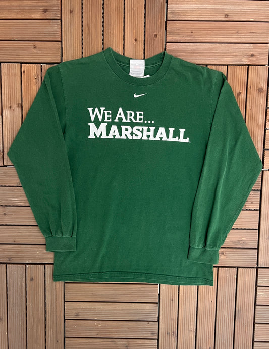 Marshall Thundering Herd Nike Graphic Tee | Size Small | Vintage 2000s College Sports Green T-Shirt | Free Shipping to USA |