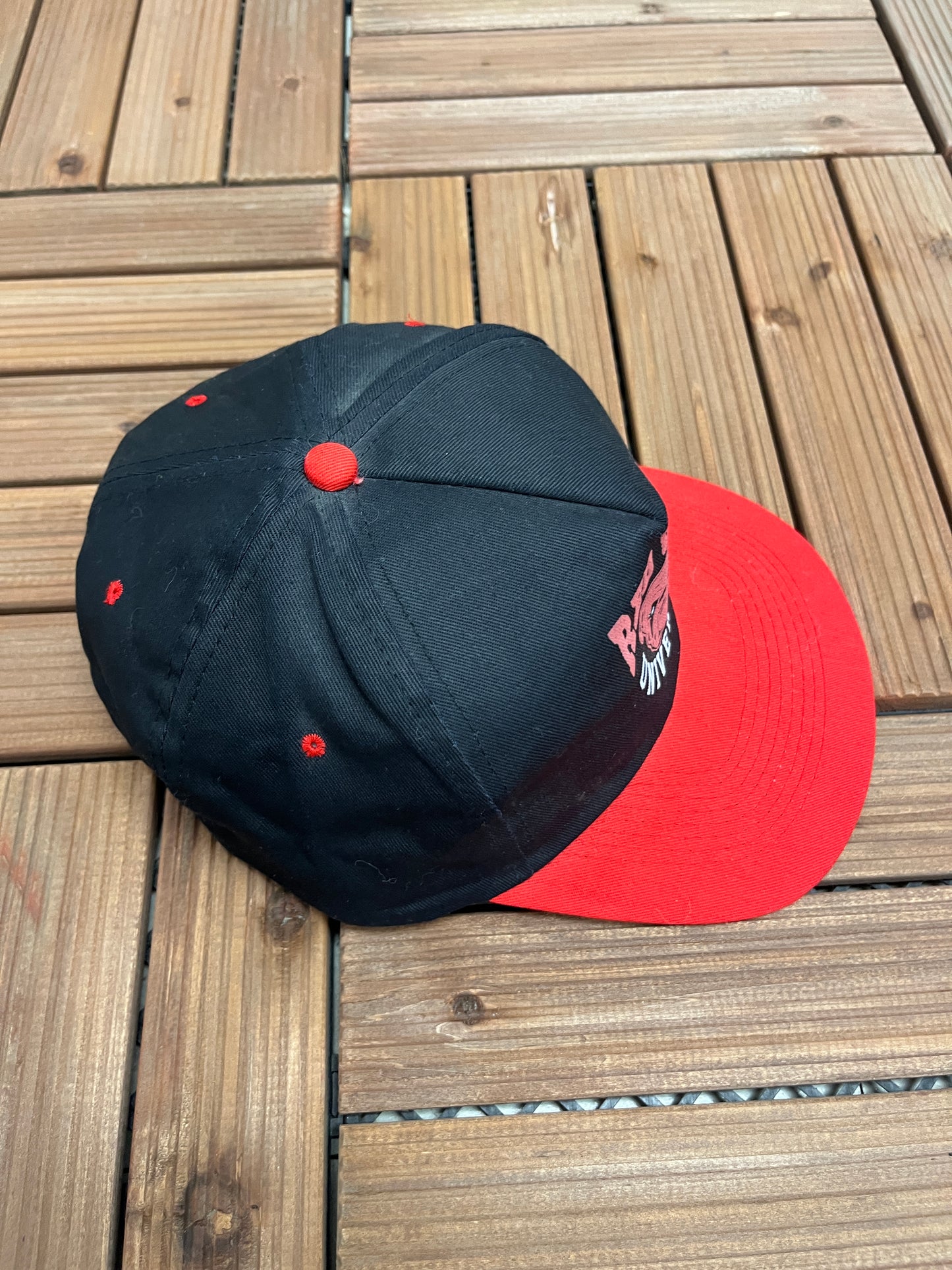 Red Dog University Graphic Hat | Adjustable With Snap Back | Vintage 1990s Beer Alcohol Promotional Black Cap | Free Shipping to USA |