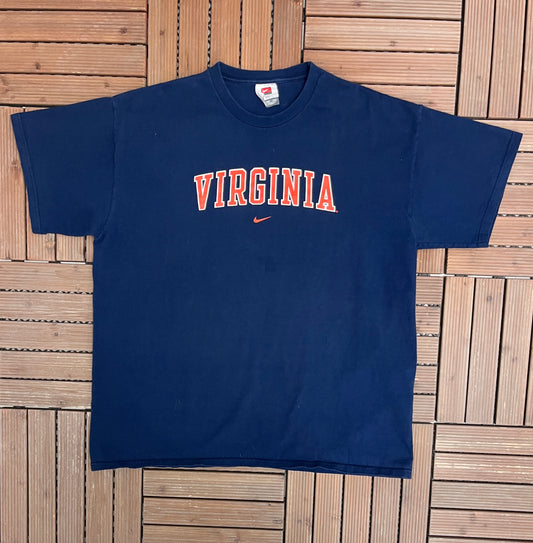 Virginia Cavaliers Nike Graphic Tee | Size XX-Large | Vintage 2000s Branded College Blue T-Shirt |