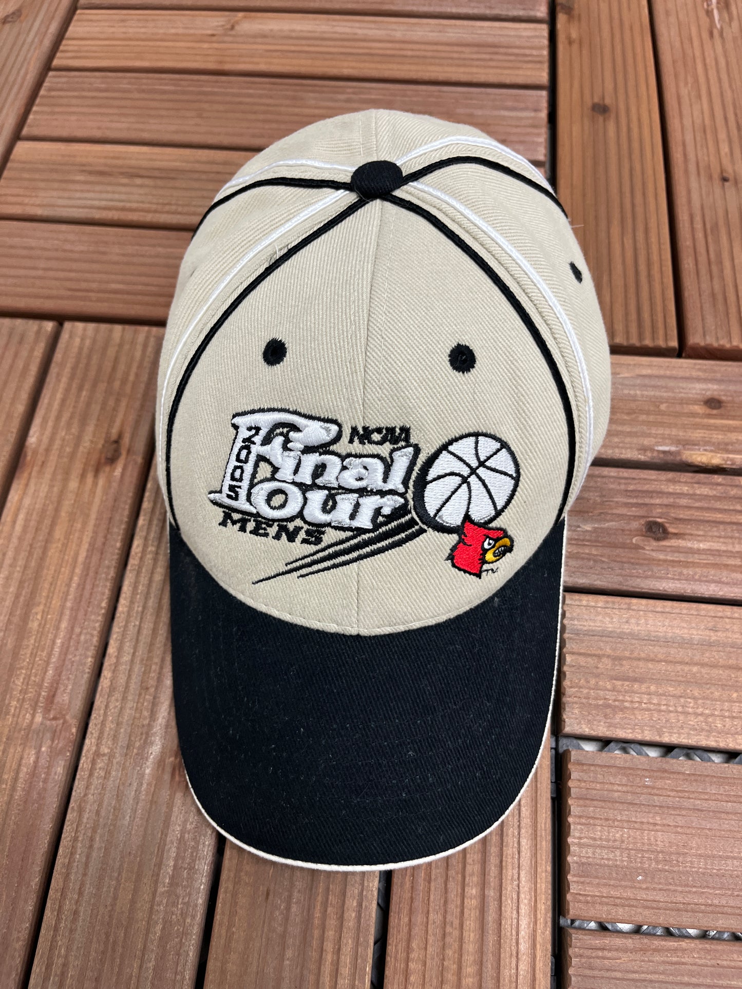 Louisville Cardinals Final Four 2005 Embroidered Hat | Strap Back Adjustable | Vintage 2000s College Beige Cap | Free Shipping to USA |