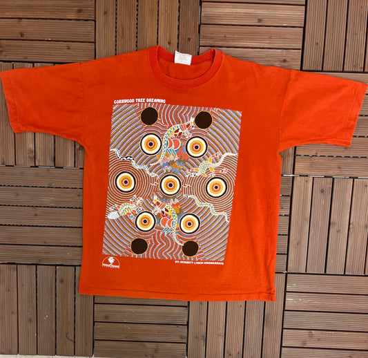 Corkwood Tree Dreaming Graphic Tee | Size XX-Large | Vintage 1990s Single Stitch Tourist Orange T-Shirt | Free Shipping to USA |