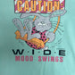 Caution Wide Mood Swings Graphic Tee | Size X-Large | Vintage 1980s Cartoon Cute Teal T-Shirt |