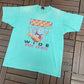Caution Wide Mood Swings Graphic Tee | Size X-Large | Vintage 1980s Cartoon Cute Teal T-Shirt |