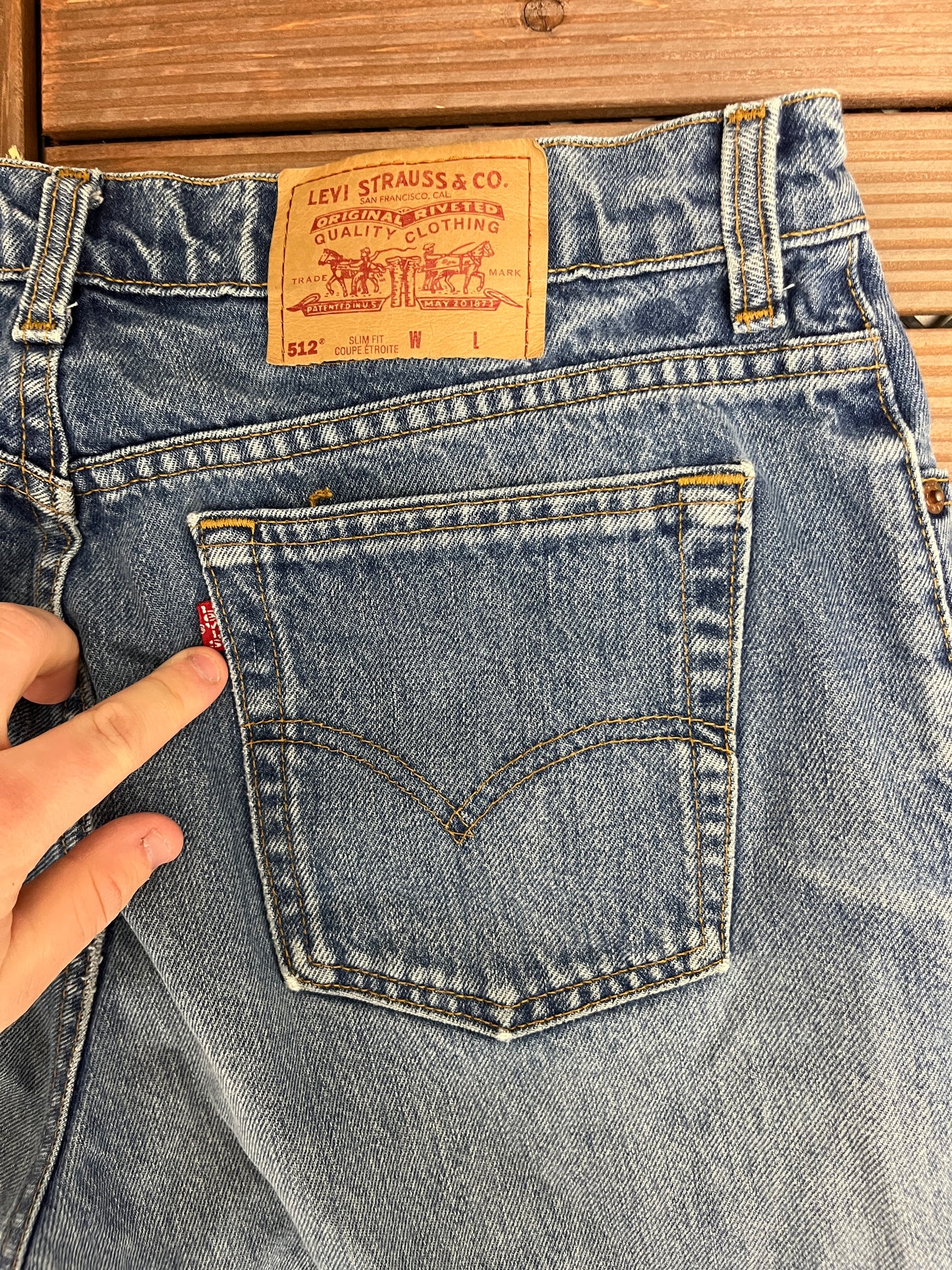 Levi Strauss & Co 512 Slim Fit Blue Denim Jeans | Size 34 | Vintage 1990s Levi's Blue Jeans |