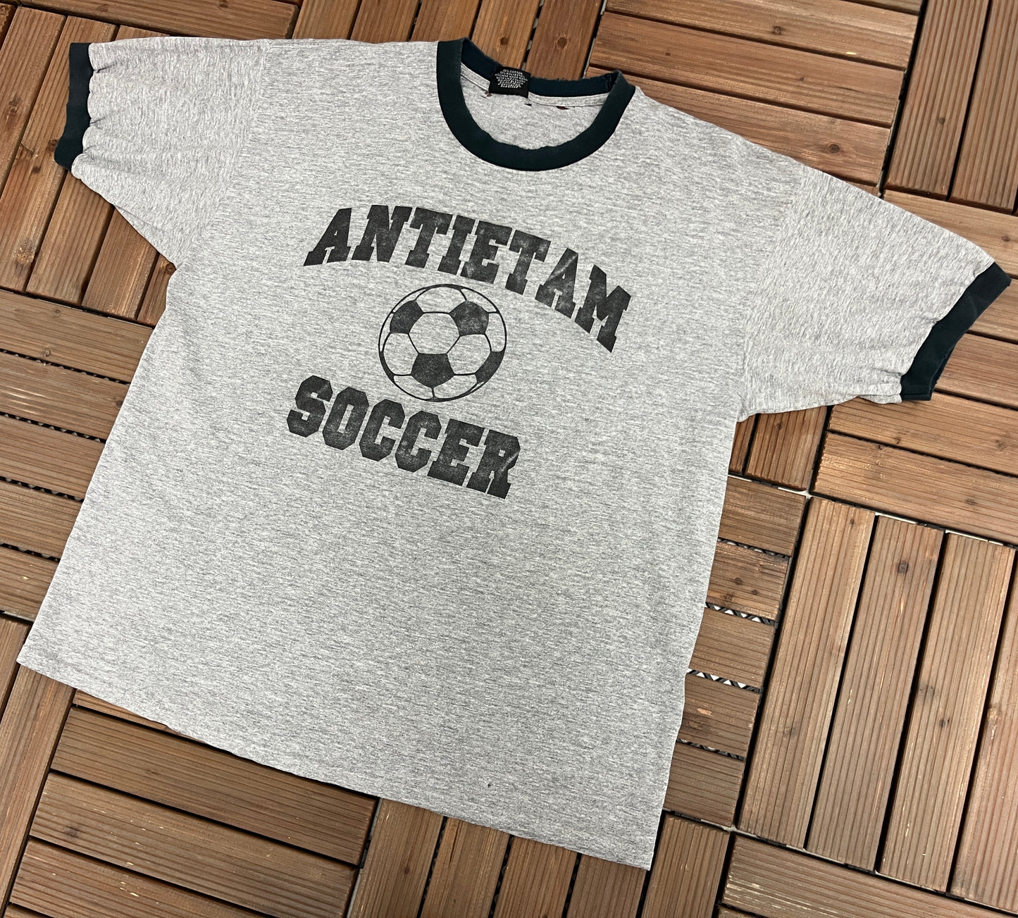 Antietam High School Soccer Graphic Tee | Size X-Large | Vintage 1990s Grey High School T-Shirt | Made in USA | Free Shipping to USA |