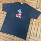 Mickey Mouse American Flag Graphic Tee | Size X-Large | Vintage 2000s Disney Cartoon Promotional Blue T-Shirt | Free Shipping to USA |
