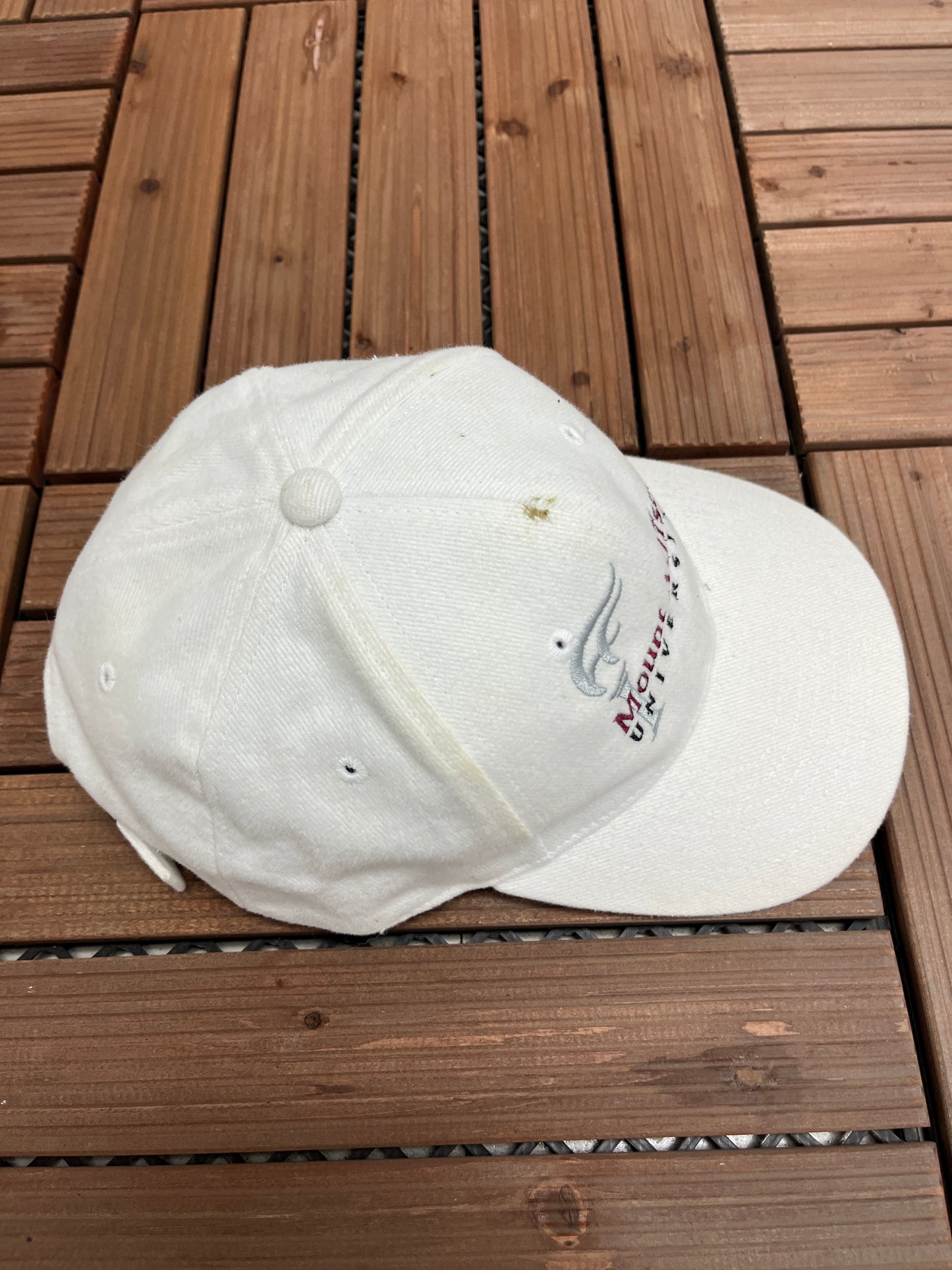 Mount Allison University Embroidered Graphic Hat | Metal Clasp | Vintage 2000s College Sports White Cap | Free Shipping to USA |