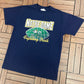 Notre Dame Fighting Irish Graphic Tee | Size X-Large | Vintage 1990s College Sports Blue T-Shirt | Made in USA |