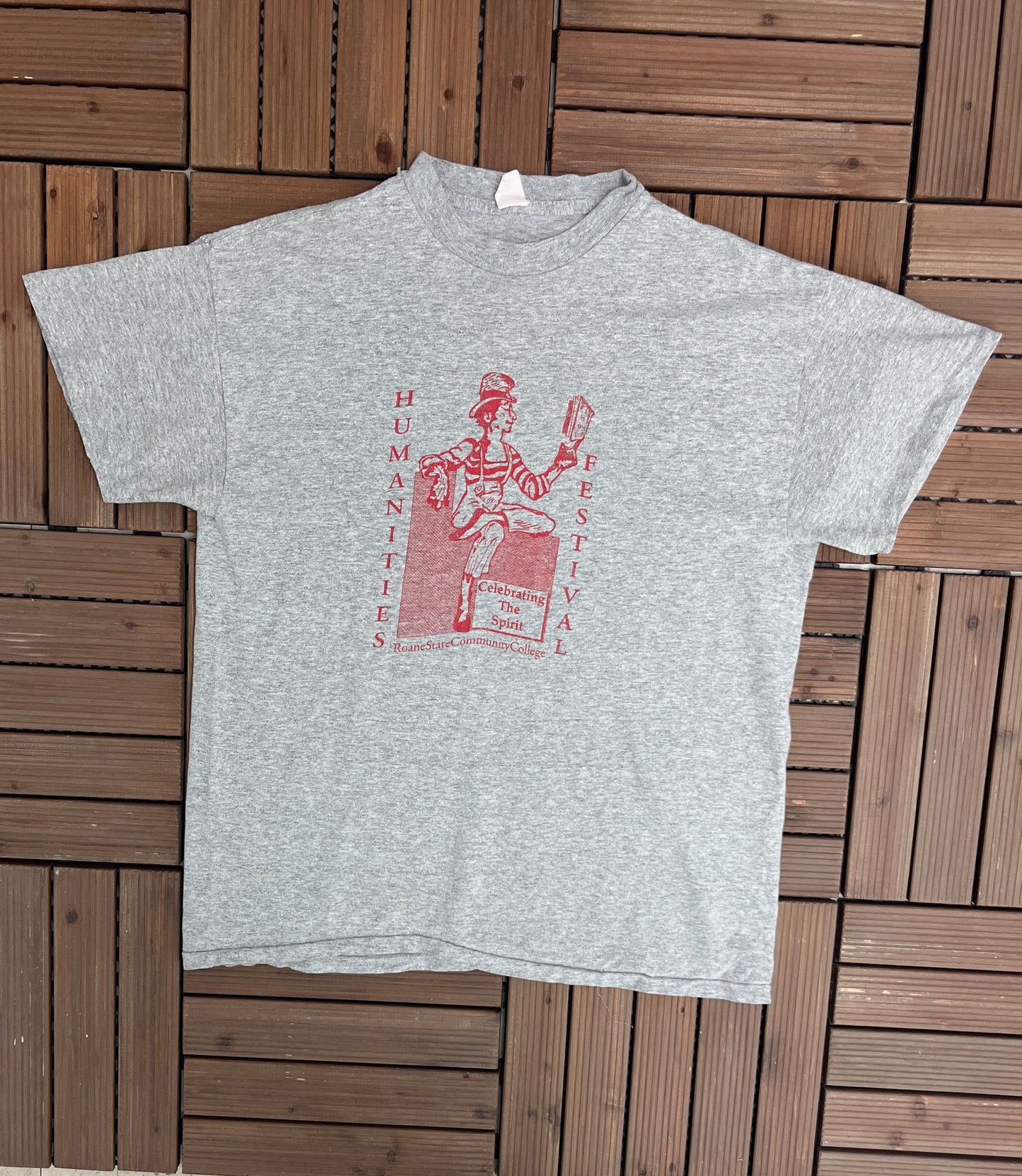 Roane State Community College Humanities Festival Graphic Tee | Size X-Large | Vintage 1990s College Grey T-Shirt | Free Shipping to USA|