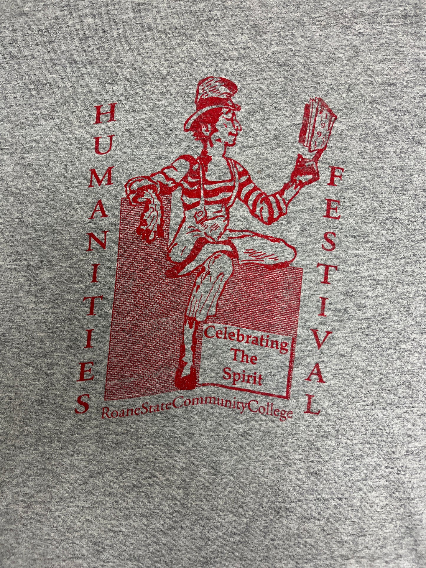 Roane State Community College Humanities Festival Graphic Tee | Size X-Large | Vintage 1990s College Grey T-Shirt | Free Shipping to USA|