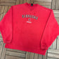 Nebraska Cornhuskers Nike Stitched Graphic Crewneck | Size Large | Vintage 1990s College Sports Red Sweater |