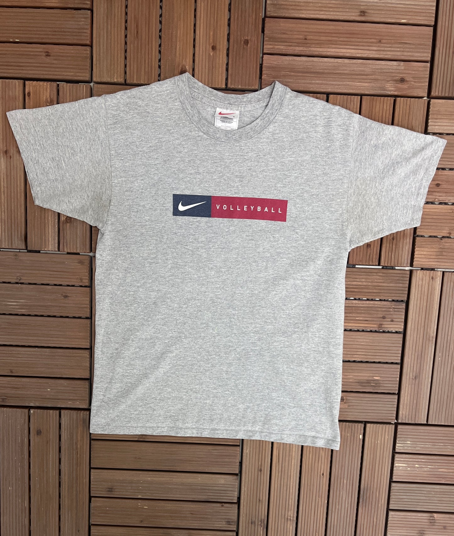 Nike Volleyball Graphic Tee | Size Small | Vintage 2000s Silver Tag Nike Branded Promotional Grey T-Shirt | Free Shipping to USA |