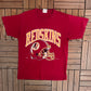 Washington Redskins Graphic Tee | Size Large | Vintage 1990s NFL Football Red T-Shirt |