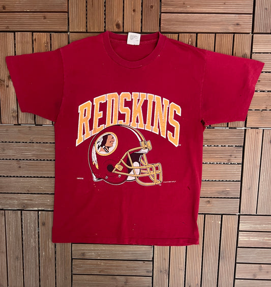 Washington Redskins Graphic Tee | Size Large | Vintage 1990s NFL Football Red T-Shirt |