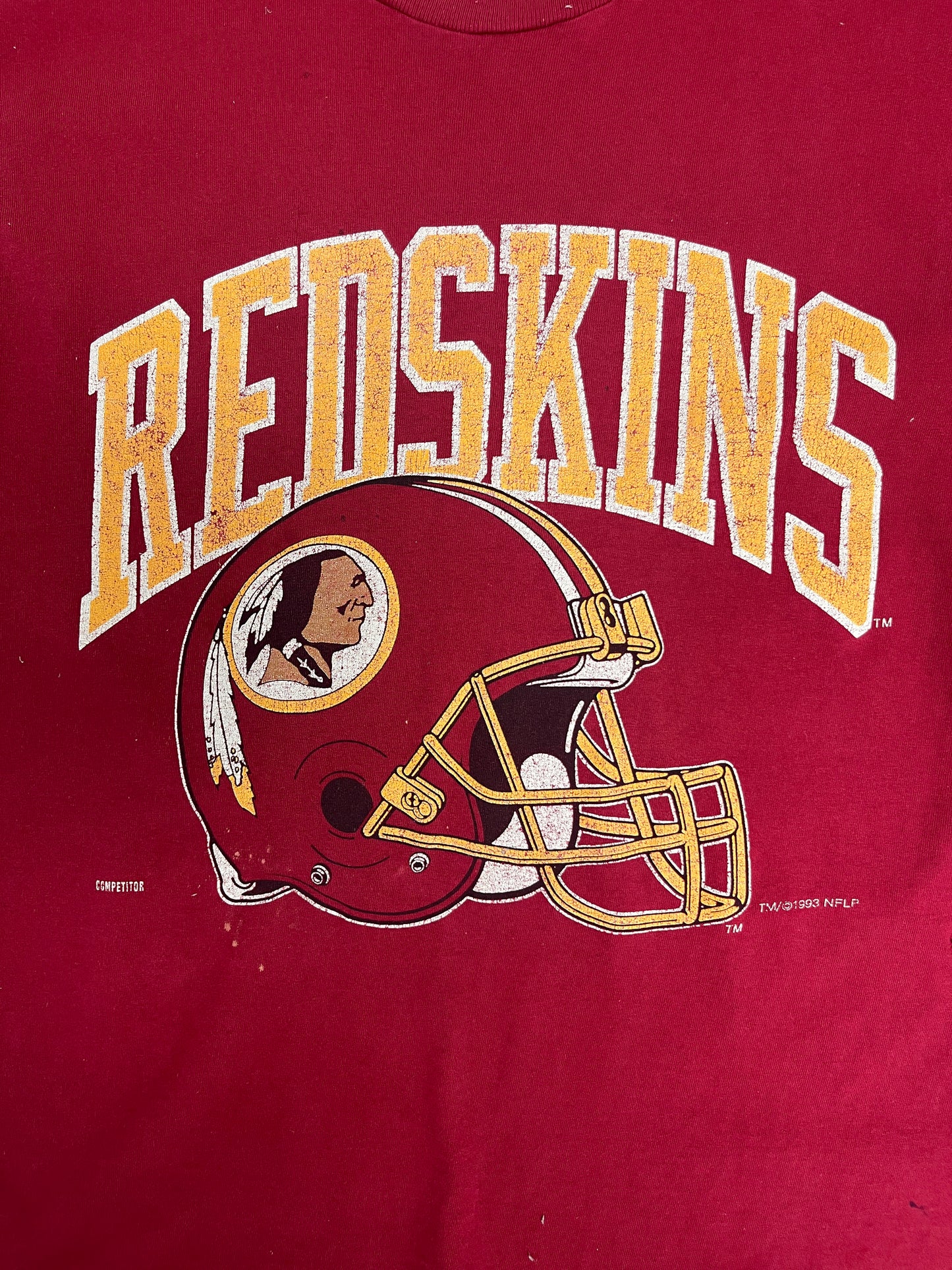 Washington Redskins Graphic Tee | Size Large | Vintage 1990s NFL Football Red T-Shirt |