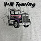 V&M Towing Graphic Tee | Size X-Large | Vintage 1990s Tourist Promotional Single Stitch Grey T-Shirt | Free Shipping to USA |
