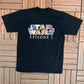 Star Wars Episode 1 Graphic Tee | Size Medium | Vintage 1990s Science Fiction Black T-Shirt |