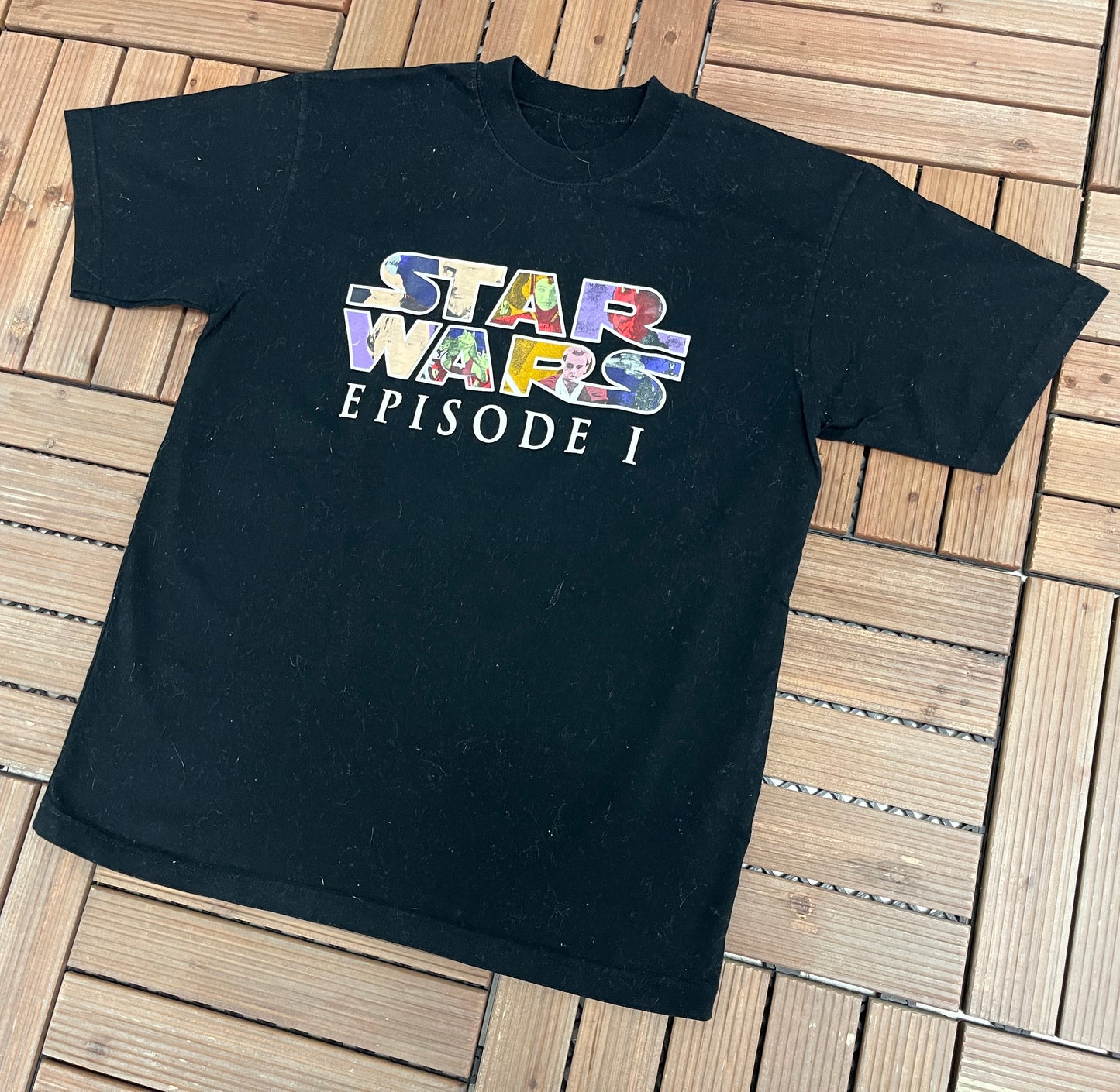 Star Wars Episode 1 Graphic Tee | Size Medium | Vintage 1990s Science Fiction Black T-Shirt |