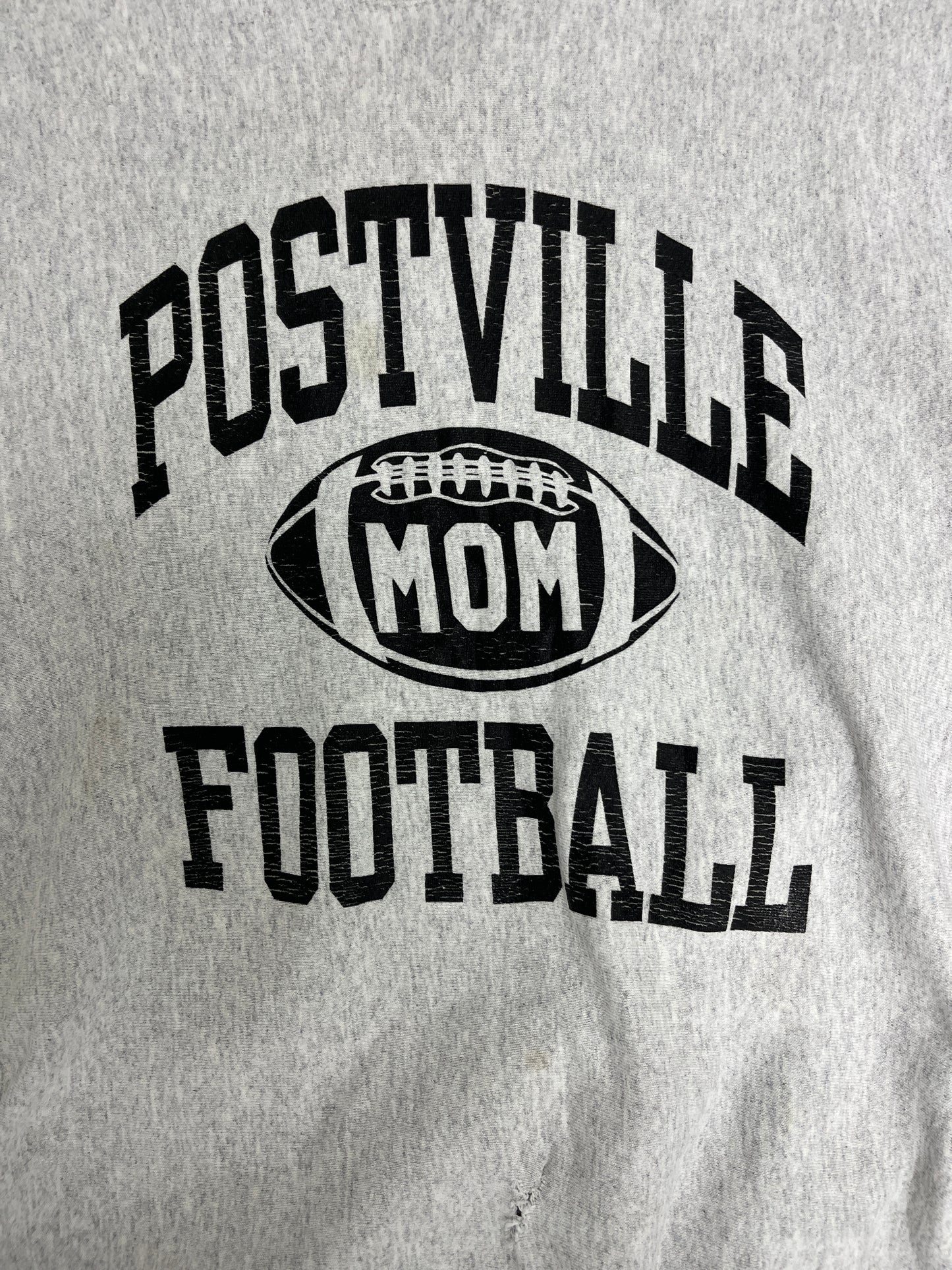 Postville High School Football Graphic Crewneck | Size X-Large | Vintage 1990s High School Football Grey Sweater |