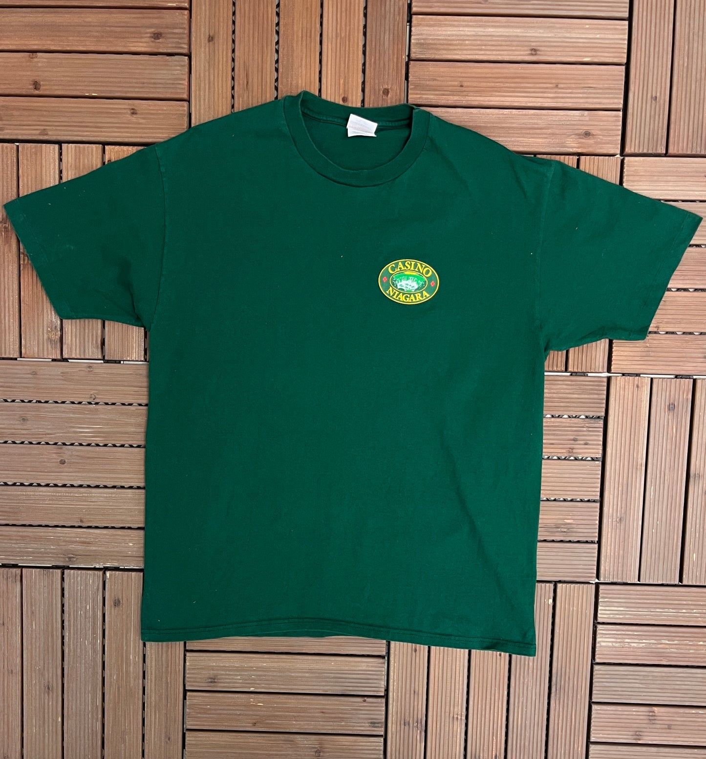 Casino Niagara Graphic Tee | Size X-Large | Vintage 1990s Promotional Green T-Shirt