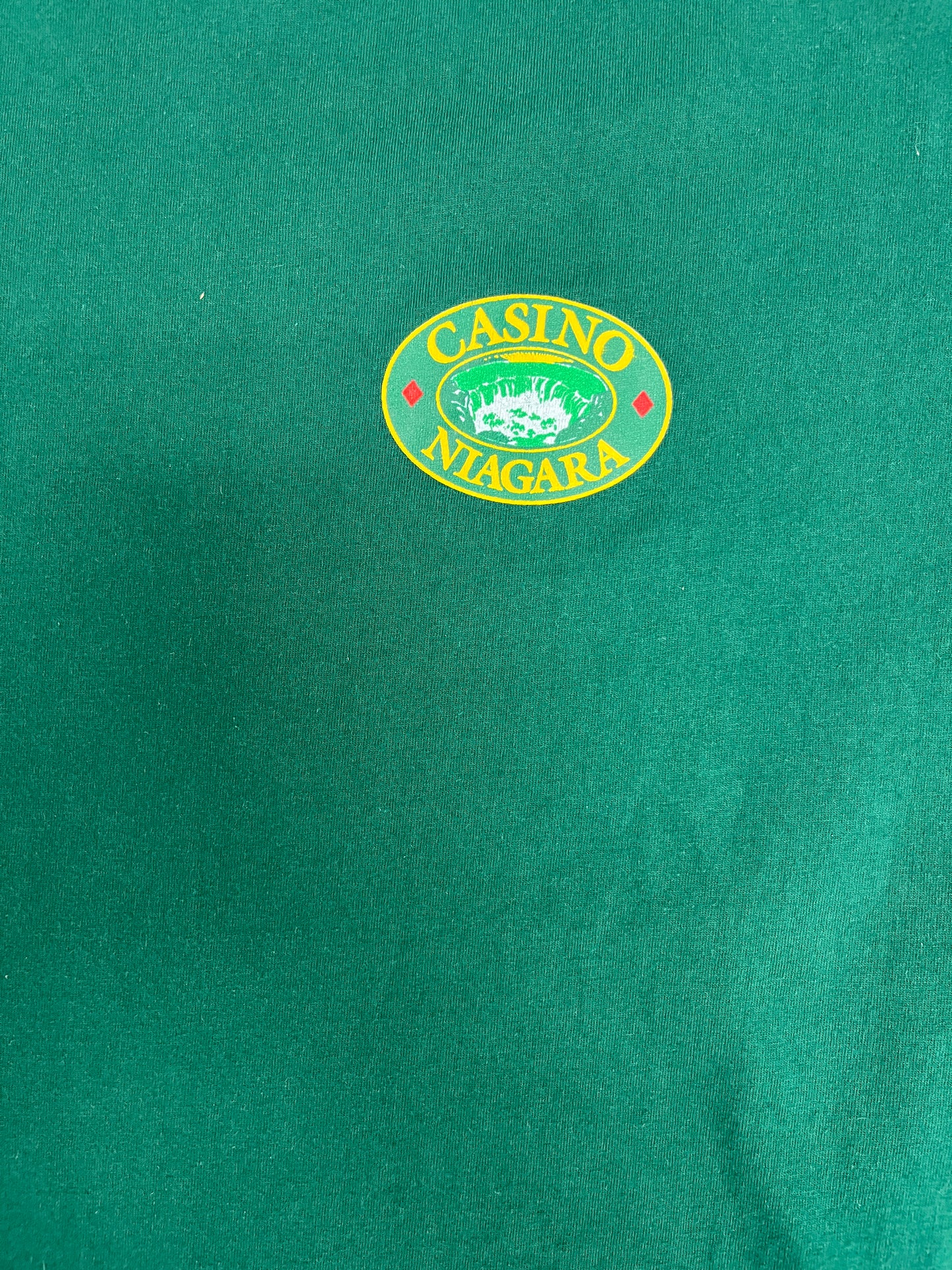 Casino Niagara Graphic Tee | Size X-Large | Vintage 1990s Promotional Green T-Shirt