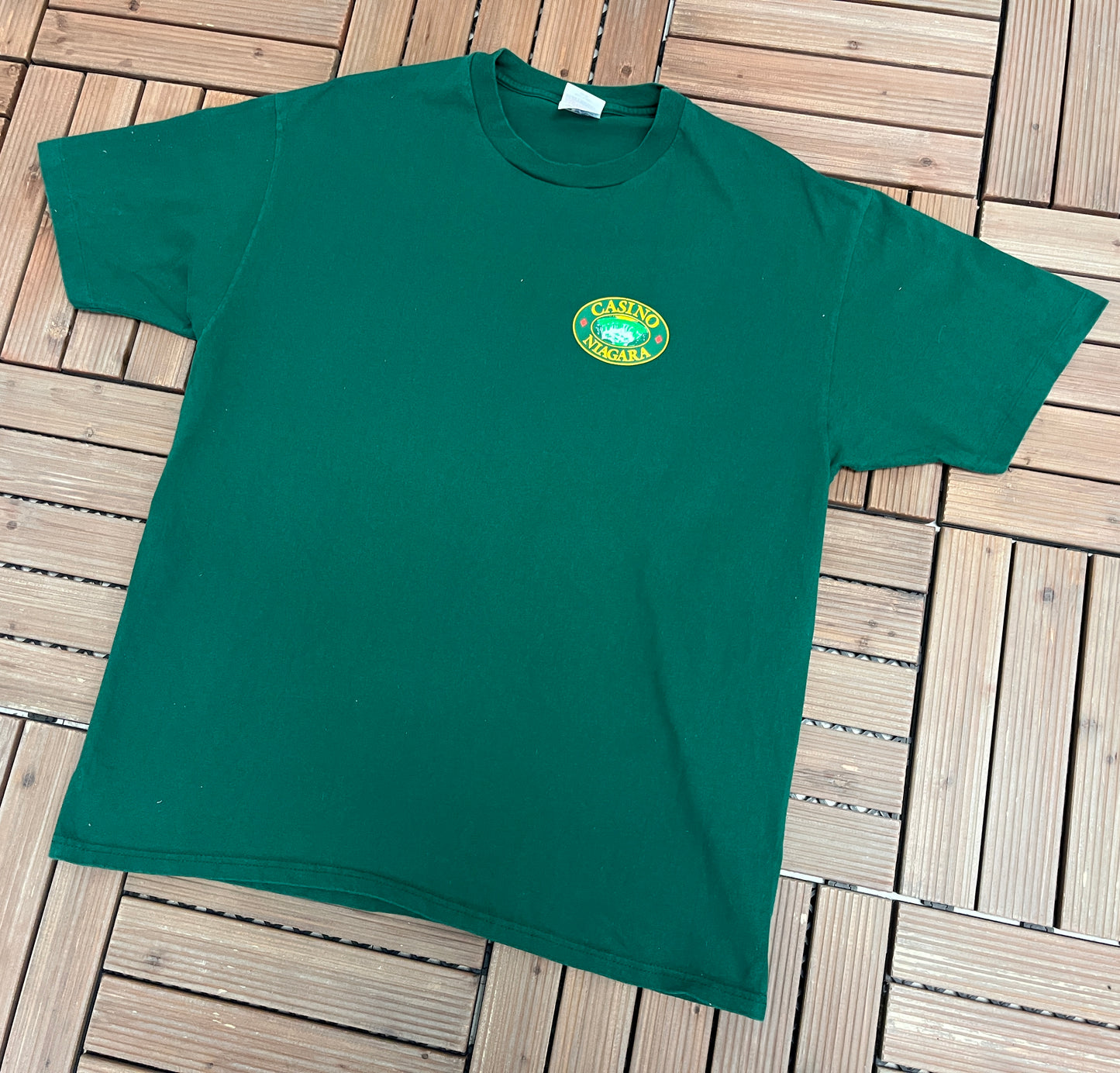 Casino Niagara Graphic Tee | Size X-Large | Vintage 1990s Promotional Green T-Shirt