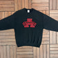 Panthers Embroidered Graphic Crewneck | Size Large | Vintage 1990s High School Football Black Sweater |