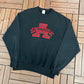 Panthers Embroidered Graphic Crewneck | Size Large | Vintage 1990s High School Football Black Sweater |