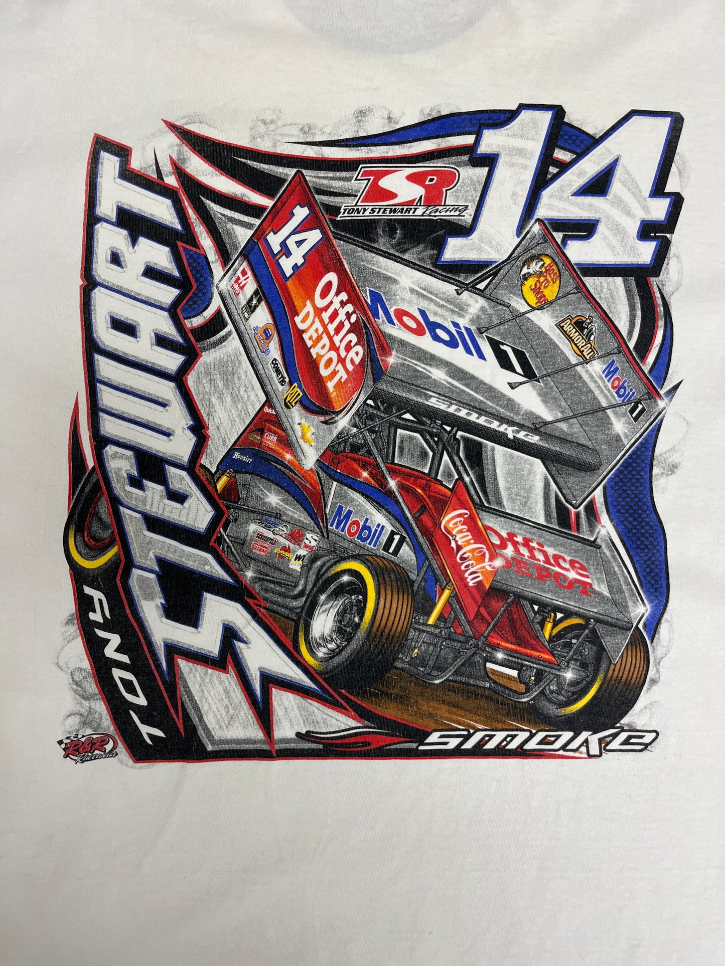 Tony Stewart It's Not My Job NASCAR Graphic Tee | Size X-Large | Vintage 2000s White Racing T-Shirt | Free Shipping to USA |