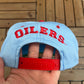 Houston Oilers Embroidered Graphic Hat | One Size With A Snap Back | Vintage 1990s NFL Football Light Blue Cap |