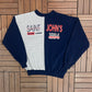 Saint John's Military Academy Graphic Crewneck | Size X-Large | Vintage 1990s Military Promotional Blue Sweater |