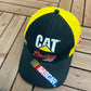 Ward Burton Caterpillar Racing Embroidered Graphic Hat | Snap Back | Vintage 2000s NASCAR Racing Black & Yellow Cap |