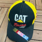 Ward Burton Caterpillar Racing Embroidered Graphic Hat | Snap Back | Vintage 2000s NASCAR Racing Black & Yellow Cap |