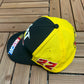 Ward Burton Caterpillar Racing Embroidered Graphic Hat | Snap Back | Vintage 2000s NASCAR Racing Black & Yellow Cap |