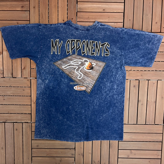 No Surrender My Opponents Always Lose Graphic Tee | Size X-Large | Vintage 2000s Promotional Basketball Blue T-Shirt | Free Shipping to USA|