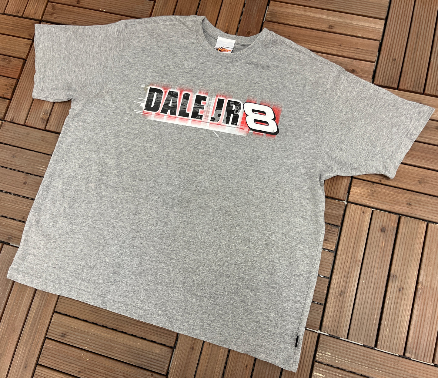 Dale Earnhardt Jr NASCAR Racing Graphic Tee | Size XX-Large | Vintage 2000s Promotional Racing Grey T-Shirt | Free Shipping to USA |