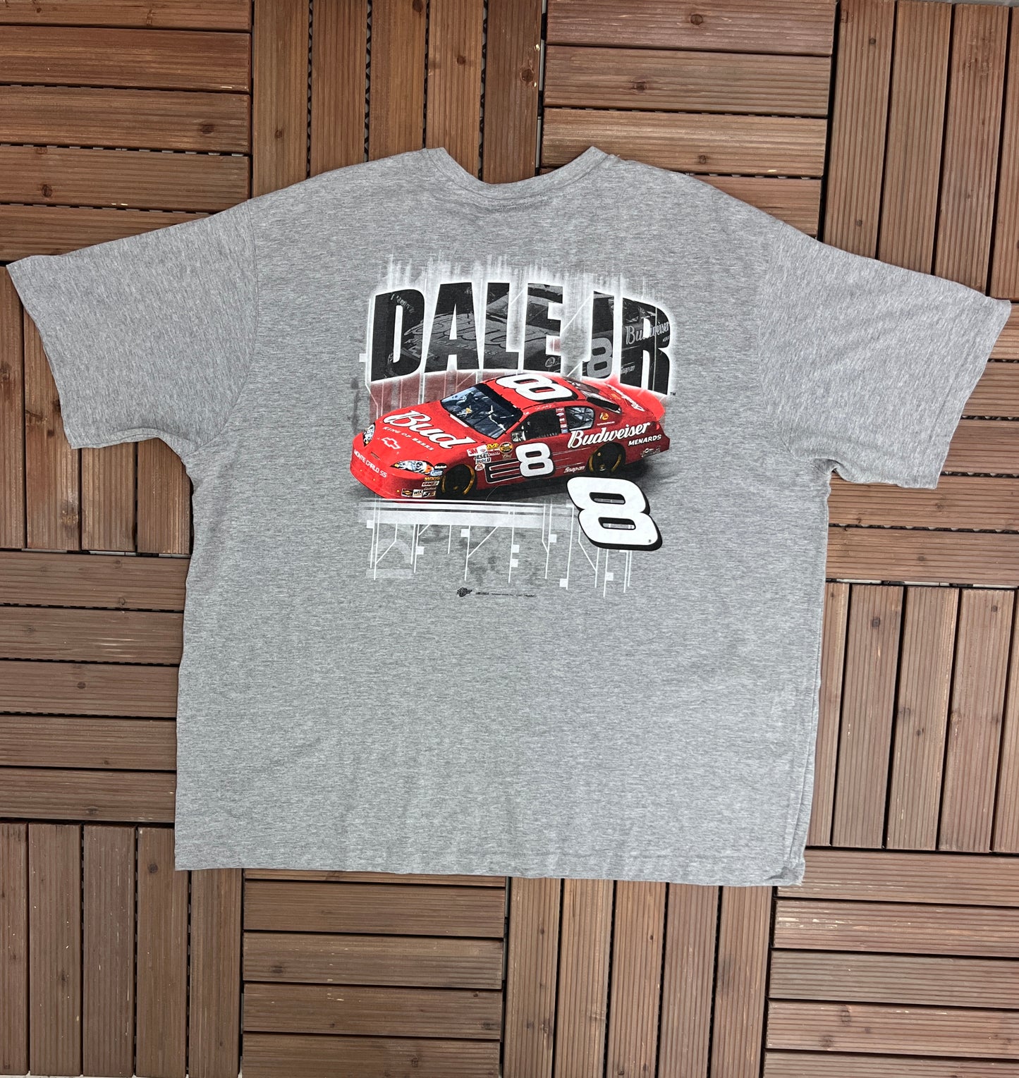 Dale Earnhardt Jr NASCAR Racing Graphic Tee | Size XX-Large | Vintage 2000s Promotional Racing Grey T-Shirt | Free Shipping to USA |