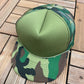 Camouflage Green Trucker Hat | Adjustable With Snap Back | Vintage 1990s Camo Green Cap | Free Shipping to USA|