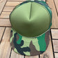 Camouflage Green Trucker Hat | Adjustable With Snap Back | Vintage 1990s Camo Green Cap | Free Shipping to USA|